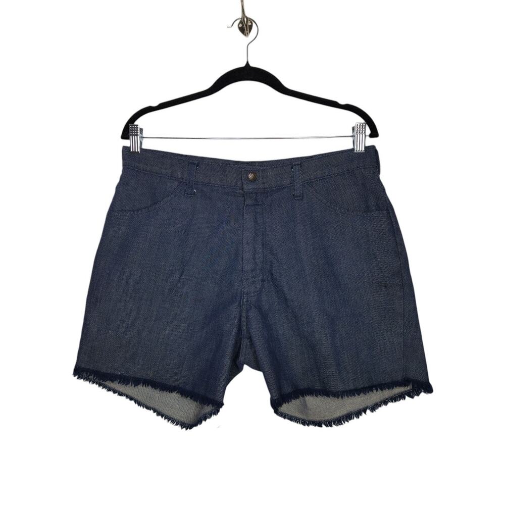 Vintage 60s 70s Sears Put On Chop 34 Denim Chopped Shorts Talon Rare